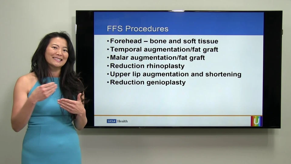 Dr. Justine Lee presenting facial feminization surgery procedures
